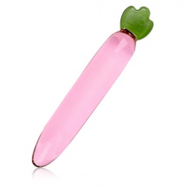 glass anal vaginal dildo - carrot