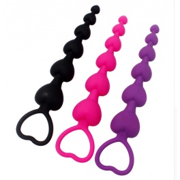 silicone anal beads - hearts
