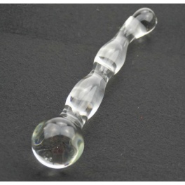 glass anal vaginal dildo the ball curved