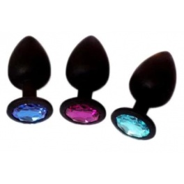 silicone anal plug with color crystal