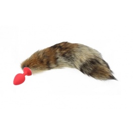 silicone anal plug middle with fox tail