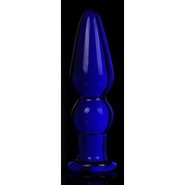 skleněný tmavě modrý anální kolík 01