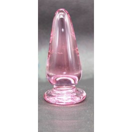 skleněný růžový anální kolík