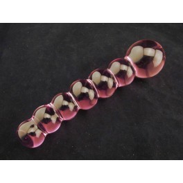 skleněné anální , vaginální dildo kolík - růžové B