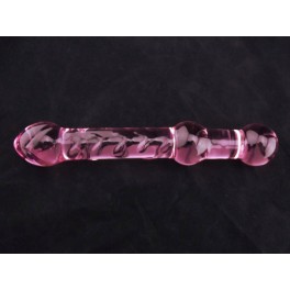 skleněné anální , vaginální dildo kolík - růžové F
