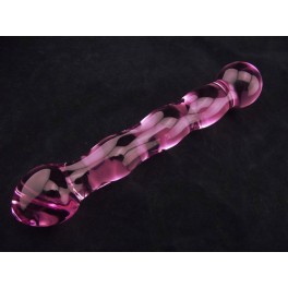 skleněné anální , vaginální dildo kolík - růžové G