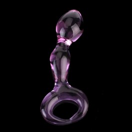 skleněné anální , vaginální dildo kolík - fialové H