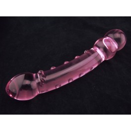 skleněné anální , vaginální dildo kolík - růžové C
