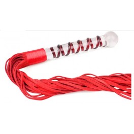 kožen&yacute; bič + skleněn&eacute; an&aacute;ln&iacute;, vagin&aacute;ln&iacute; dildo