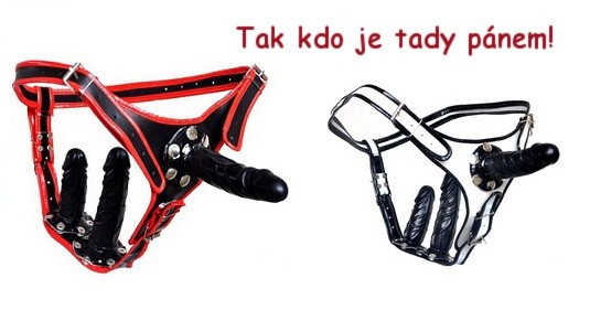 strapon opasek se 3 dildy