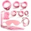 7 pcs plush bdsm set pink