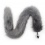 metal anal plug with long grey tail