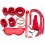 8 pcs bdsm plush set red